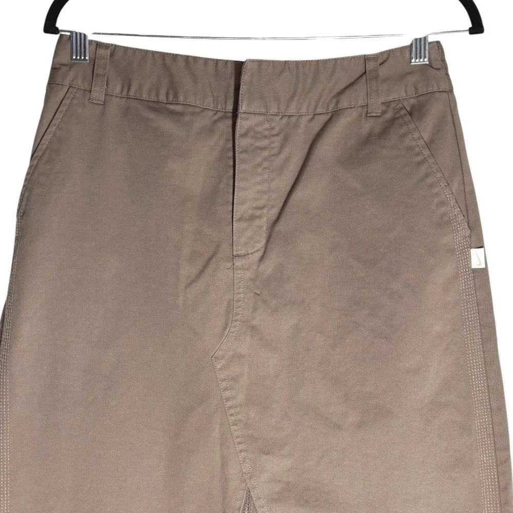 Nike Brown Twill Cotton Blend Sports Midi Skirt sz XL